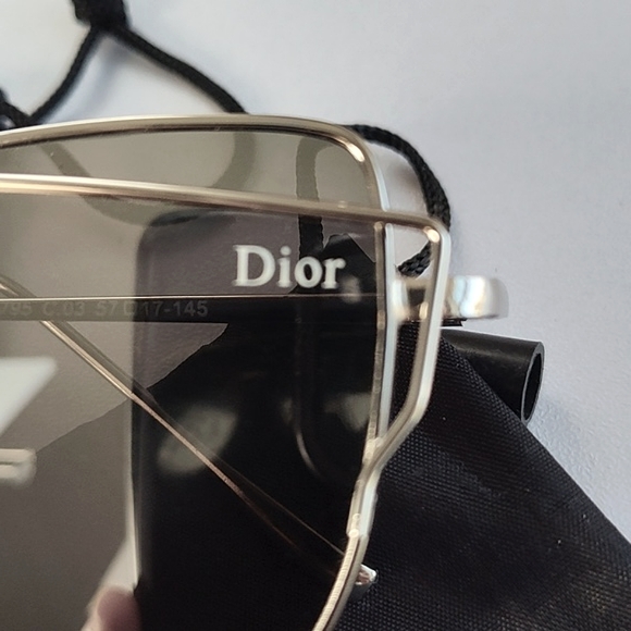 DIOR Reflective Palladium White/grey Silver Metal Framed Sunglasses/Dust Bags - Picture 3 of 12